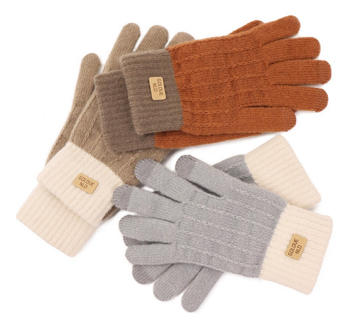 Guantes De Dama Dedos Tactiles De Lana Polar