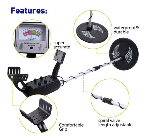 Detector De Metales/entierros Md5008 Hasta 3.5 Mts