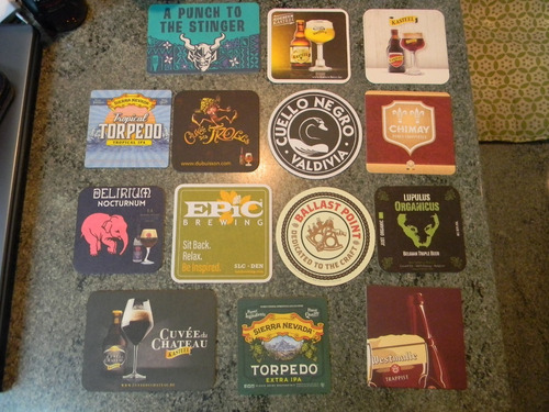 Imagen 5 de 5 de Lote Botellas Cervezas Artesanales Chilenas Y Posavasos