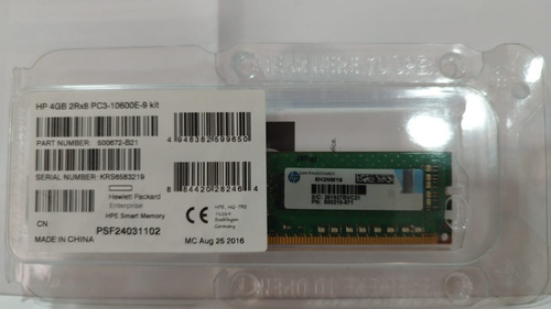 Memoria Ram 4gb 1333mhz Pc3-10600 Ecc Udimm 501541-001