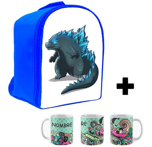 Mochila Jardin Dinosaurios  Mas Taza Plastica Mja17