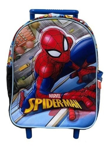 Mochila 12'' Spiderman Marvel Con Carro Azul (3911)