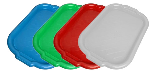 Bandeja Plástico Con Asas Desayuno Multiuso Colores