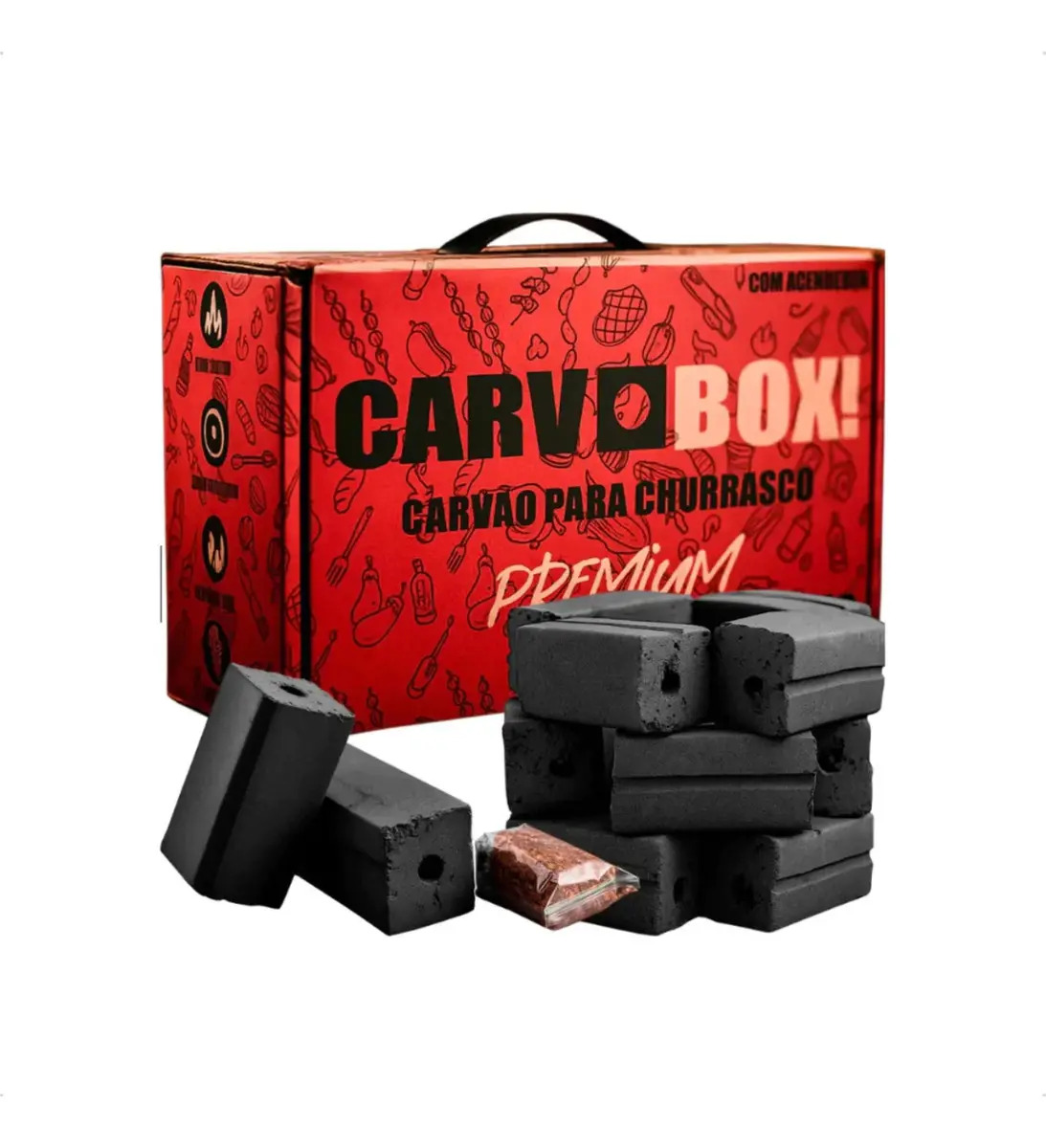 Carvão Carvobox sem fumaça churrasco 5kg