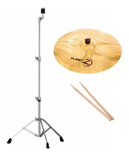 Combo Platillo Zildjian Z16 Soporte Recto Dsc113 + Palillos