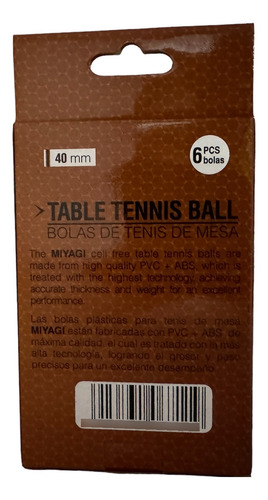 Bolas Para Ping Pong Miyagi 3 Estrellas Tt-9903 X6 Unidades