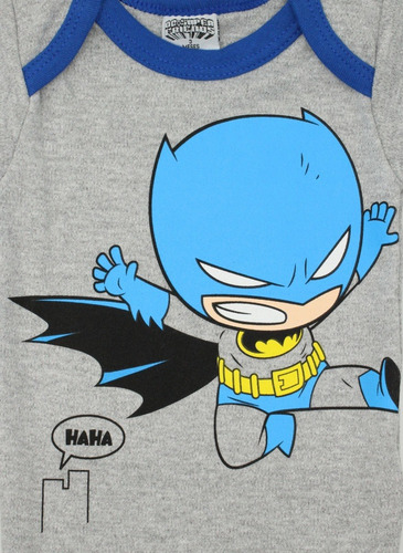 Imagen 4 de 7 de Pañalero Batman Patada Original Ropa De Bebé Gris 26046