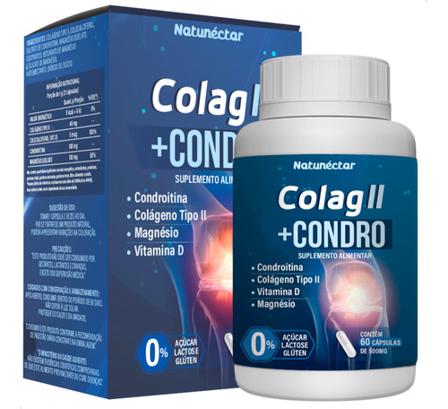 Colágeno Tipo 2 + Condro Suplemento Alimentar - Natunectar Sabor Sem sabor