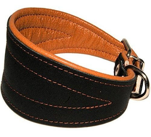 Cuero Real Extra Ancho Acolchado Collar De Perro Nmycl