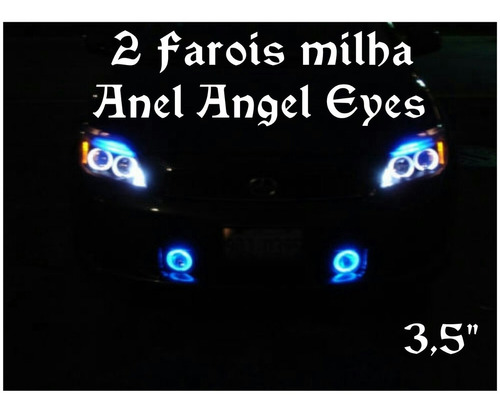 Super Farol Milha Angel Eyes Anel Branco  Carros E Motos