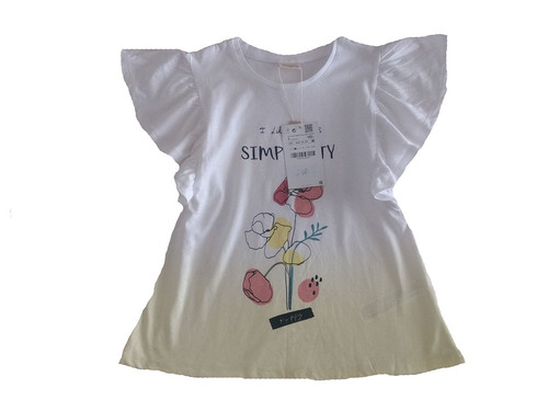 Zara Remera Sin Mangas Bolados Niña Talle 7 Años Importada