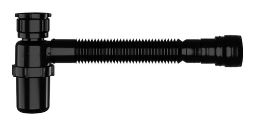 2 Sifao Copo Universal Sanfonado Astra Preto P/ Banheiros