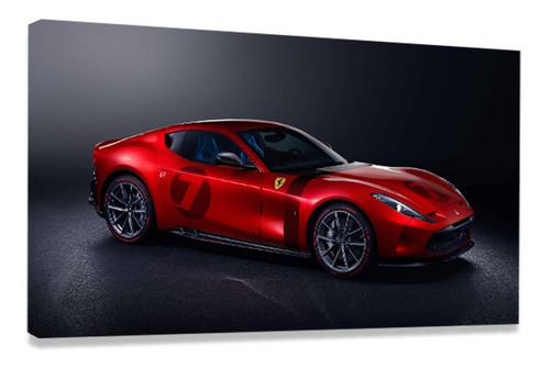 Quadro Decorativo Em Tela Sala Quarto Oficina Carro Ferrari Cor Preto Cor da armação Borda Infinita