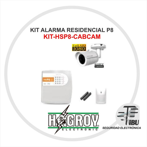 Kit Alarma Residencial P8 Cab + Cámara Ip Tubo 2mp. 