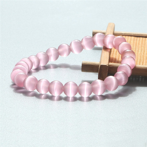 Pulsera Mujer Piedra Natural Ojo De Gato Buena Suerte B819