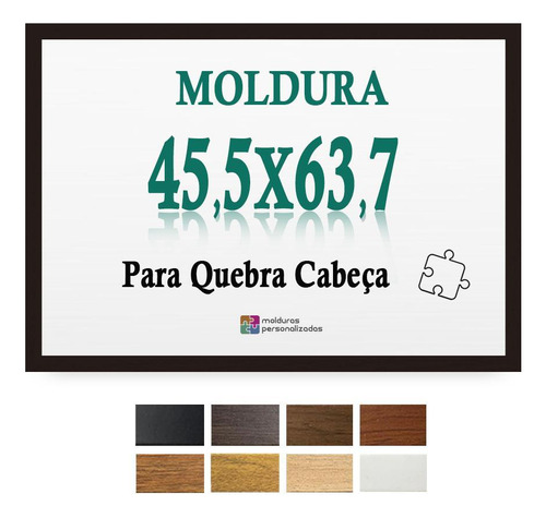 Moldura 45,5x63,7 Preta Quebra Cabeça Grow 1000 Pcs Com Petg