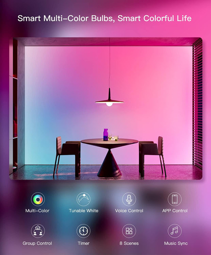 Bombilla Led A19 Inteligente Con Cambio De Color