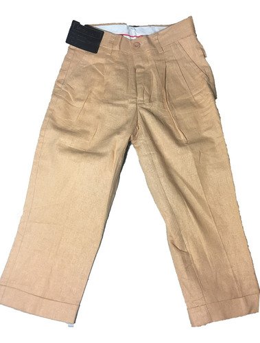 Pantalon Infantil Casual De Lino Caqui Kani Gold Para Niño