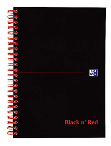 Libreta De Tapa Dura De Alambre Doble A5, Negro/rojo