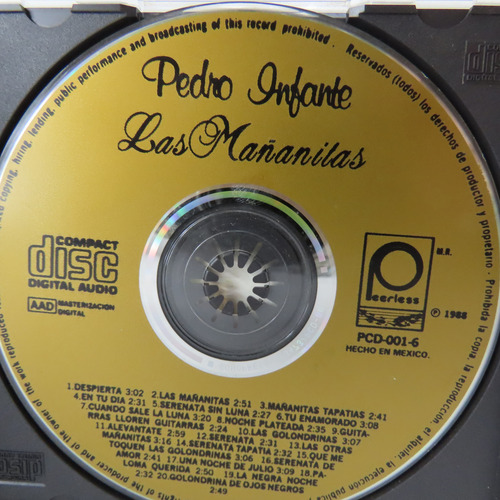 Cd 802 Pedro Infante -- Las Mañanitas (Usado)