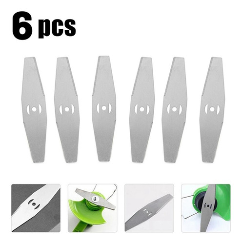 Cuchillas Metálicas Para Cortar Césped, 6 Unidades, Cabezal