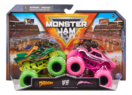 Monster Jam, Dragon Vs. Carga Completa 1:64 Camiones De Mons