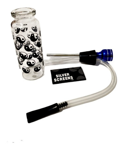 Imagen 7 de 8 de 2 Mini Bongs De Bolsillo De Vidrio Con Manguera + Rejillas