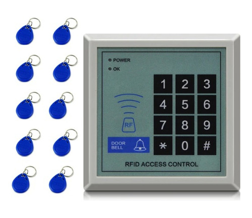 Teclado Control De Acceso Rfid 250 Usuarios + 10 Tarjetas