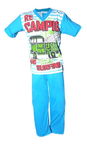 Pijama Manga Corta Niño Algodon Pantalón Largo 4 A 14 Nicte