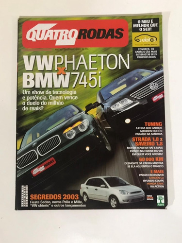 Revista Quatro Rodas Nº 509 Dezembro 02 Vw Phaeton Bmw 745i