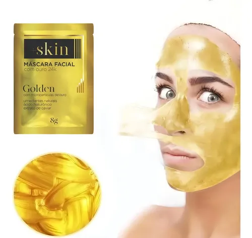 10 Saches Mascaras Faciais Golden +skin Ouro 24k Hialuronico Tipo de pele Todas