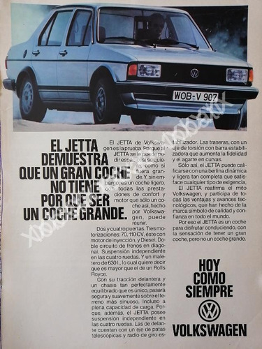 Cartel Retro Autos Volkswagen Jetta 1981 /31