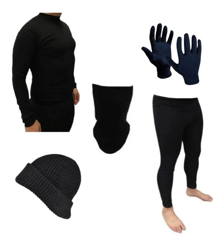 Combo T! Conjunto Térmico + Gorro Lana + Guantes + Cuello T