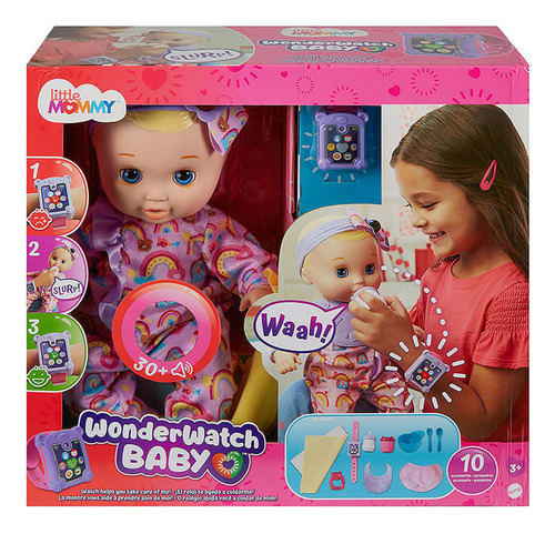 Little Mommy Wonderwatch Baby Overol Morado Mattel HHJ18
