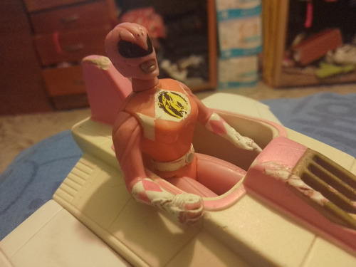 Figura Pink Ranger Con Nave Vintage (Usado)