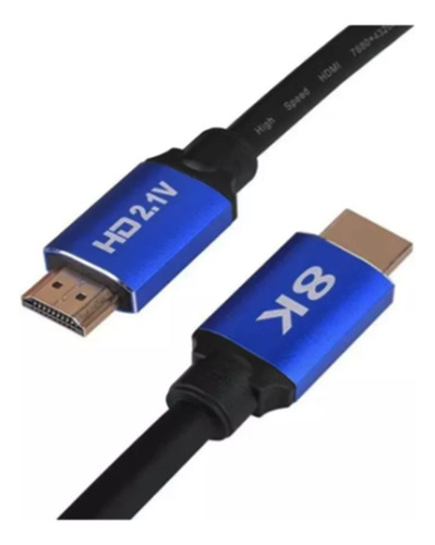 Cabo Hdmi 2.1 8k 3d 1,5 Metros Super Ultra Hd Banhado A Ouro