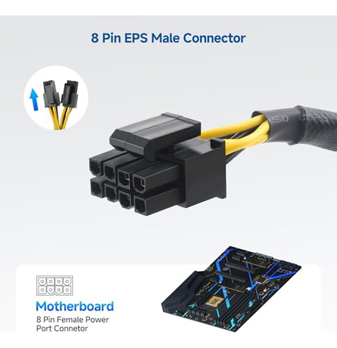 Pacote Cable Matters Com 2: Extensão Eps De 10 Polegadas De