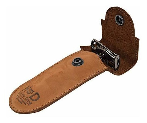 Funda Protectora De Cuero Para Rastrillo De Afeitar Cafe