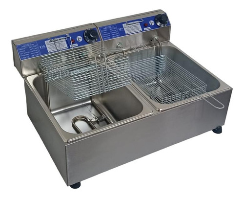 Fritadeira Elétrica Industrial 14 Lts 2 Cubas 1/2 X 150 Luxo Cor Inox Frequência 50 Hz x 60 Hz 110V