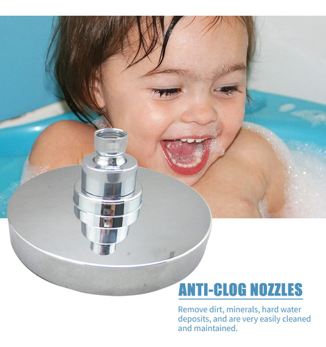 Cabeça De Chuveiro De Chuva Cromada De Alta Pressão Led De 7
