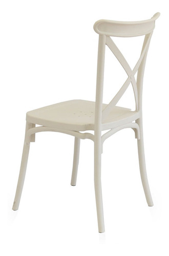 Silla De Comedor  De Polipropileno Clásica Apilable- Beige