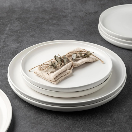 Juego De 6 Platos De Ensalada Amorarc De Cerámica, Borde Ond