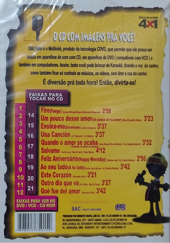 Dvd Multiokê Plus Karaokê Total Tributo Ao Rbd Lacrado