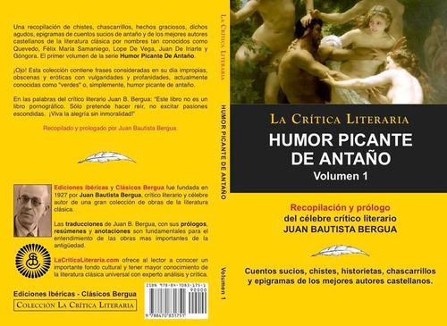 Humor Picante De Antaãâo Volumen 1, De Bautista Bergua, Juan. Editorial Ediciones Ibéricas, Tapa Blanda En Español