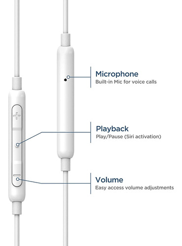 Audífonos Encased, Conector Lightning/microfono/plateado