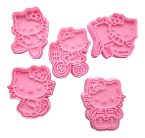 Cortantes Y Marcadores Hello Kitty 5 Piezas Impresion 3d