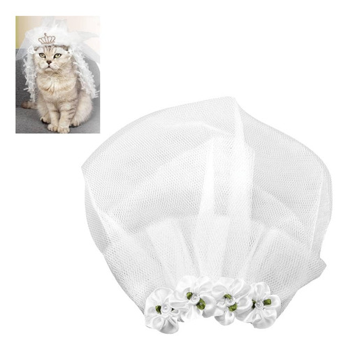 Pet Wedding Veil Cat Dog Bridal Flower Headdress Dog We...