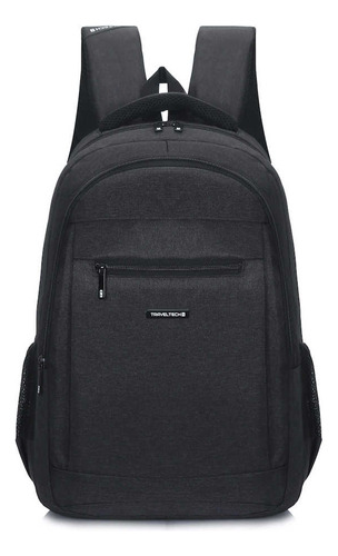 Mochila Travel Tech Porta Notebook Ejecutiva Manija Superior Color Negro