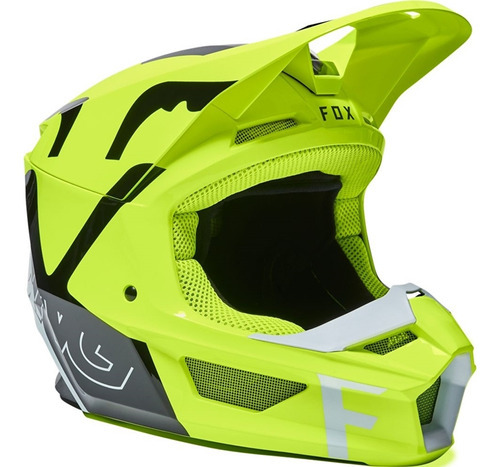 Capacete Motocross Trilha Fox V1 Mips Mvrs Skew Cor Amarelo Tamanho do capacete 56/P