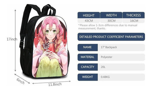 Nueva Mochila Demon Slayer Mochilas Escolares De Doble Cara